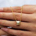 Sterling Silver Moissanite Honeycomb Mirror Pendant Necklace-0-2