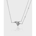 wholesale S925 Sterling Silver 486 Korean Version Ins Original Design Minimalist Niche Seagull Series Textured Pendant Necklace for Women-0-0