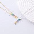 wholesale 925 Sterling Silver With Zircon Rainbow Necklace, Women's, Cross-border Trendy Accessory-0-1