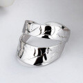 wholesale S925 Sterling Silver Irregular European Style Double-Layer Heavy Duty Open Ring Hip-Hop Ins Minimalist Ring-0-2