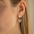wholesale S925 Sterling Silver, 14K Gold Cultured Freshwater Pearl Flower Drop Earrings Factory Direct-0-2