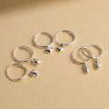 wholesale 990 Sterling Silver Minimalist Rope Knot Hoop Earrings New Petite Ear Clasp M03001-0-0