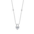 wholesale S925 Sterling Silver Women's Small Love Heart Necklace, Minimalist Moissanite Pendant Collarbone Chain Luxury Birthday Gift-0-6
