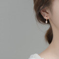 wholesale S925 Sterling Silver Waterdrop Stud Earrings for Women, Small and Exquisite Korean-style Geometric Minimalist Diamond-Studded Earrings G8961-0-1