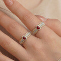 wholesale S925 Sterling Silver Red Elk Overall Retro Court Style Fashion Ring for Women, French Light Luxury Minimalist Daily Ring Trend-0-3