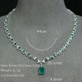 wholesale 925 Silver Gold-Plated Chain with High-Carbon Diamonds and Emerald, Hot-Selling Luxury Banquet Jewelry Versatile Women's Necklace-0-1