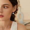 S925 Silver Freshwater Pearl Spoon Design French Luxury Ear Hooks, Simple and Elegant-0-0