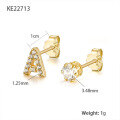 wholesale Metal: 925 Sterling Silver Alibaba International Station Exclusive 26 Letters Shiny Zircon Ear Studs Light Luxury Micro-Inlaid Personality Ear Pin-0-4