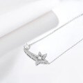 Metal Alloy Classic Comet Full Moissanite 05ct Women's Star Necklace-0-2