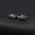 wholesale S925 Silver Natural Garnet Blue Sapphire Earrings Light Luxury Fashion Personalized Design Gemstone Stud Earrings-0-1