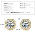 925 Sterling Silver Square Double Prong Single Stone D Color Moissanite Earrings-0-23