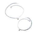 wholesale S925 Silver Bracelet and Ankle Chain for Women, Korean Style Personality and Elegant Pearl Double Layer Sweet Accessory S321-0-4