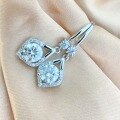 wholesale S925 Sterling Silver Moissanite Drop Earrings, High-End 1 Carat 2 Carat Zircon Ear Dangle Fashion Earring Wholesale-0-1
