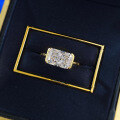 wholesale S925 silver gold-plated ring with 7*11mm rectangular ice-cut flower,-0-3