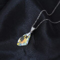 wholesale S925 Sterling Silver Geometric Irregular Aurora Austrian Crystal Necklace Fashion Crystal Necklace Jewelry-0-3