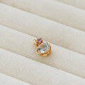 wholesale S925 Silver Plated 14K Gold, Japanese Retro-Inspired Niche Soft Style Sky Blue Topaz Flower Pendant-0-2