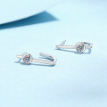 wholesale S925 Sterling Silver Women's Minimalist Lines Moissanite Stud Earrings, Subtle and Versatile Style, Gift for Girlfriend-0-2