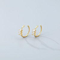 wholesale 925 Sterling Silver Zirconia Piercing Nose Ring Women'sins-Gold (single price)