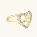 wholesale Metal material European and American live stream influencer heart letter imitation moissanite ring women light luxury ins style index finger ring loop jewelry wholesale-0-2