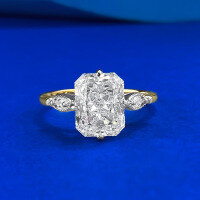 wholesale S925 silver jewelry new 7*9mm ice-cut two-tone bow ring unique cross-border live-R1466 Two-tone ring>Size 8