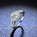 Sterling Silver Moissanite Ring, 1 Carat V-Prong Setting, Live Stream Collaboration-0-3
