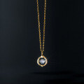 wholesale S925 Silver Single Diamond Round Necklace Korean Style Minimalist Fresh and Simple Personality Elegant Women's Necklace D9412-0-2