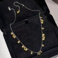 wholesale S925 Sterling Silver Sparkling Wealth Bead Yellow Diamond Starry Sky Necklace, Ethereal Galaxy Glitter Pull-Chain-0-3