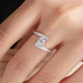 S925 Silver 05ct Moissanite Starry Trail Women's Wedding Ring with Certificate-0-0