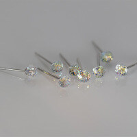 wholesale S925 Silver Summer Colorful Crystal Ball Earrings, Fresh and Simple Fashion Style Round Faceted Earrings G6891-s925 silver crystal ball earrings-gold>925 silver