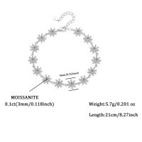 wholesale S925 Sterling Silver Moissanite Bracelet with Sparkling Cross Flower Design, Luxurious and High-End Silver Jewelry for Cross-Border Wholesale-1.4 carat moissanite bracelet  925 silver