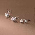 wholesale S925 Sterling Silver Forest-style Sweet Dandelion Thread Earrings, Small and Unique Design Ear Accessories M05291-0-3