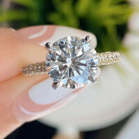 wholesale 925 Silver ZHUO ZHI FAN Jewelry New 8mm Round Ring for Women Full Diamond Micro Pave Cross-Border Drop Shipping-R323 White Diamond No. 8