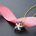 wholesale S925 Sterling Silver Gold-Plated Korean Japanese Style Fashionable and Unique Ins-style Starfish Necklace for Women, Star Choker Necklace Jewelry-0-1