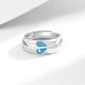 wholesale 925 Sterling Silver Heart Tide Couple Rings, Luminous Light in the Dark, Luxury 520 Valentine's Day Birthday Gift for Boyfriend Girlfriend-0-2
