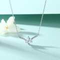 wholesale S925 sterling silver triangle zircon pendant deer-themed women's necklace,-0-3