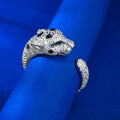wholesale 925 Silver Gold-Plated Ring with High-Carbon Diamond Muzo Green Series, Inspired by Emerald Leopard Design-0-3