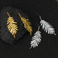 wholesale 925 Sterling Silver Smooth Fringe Leaf Earrings Korean Minimalist Ins Style Small Trendy Accessories M05424-0-2