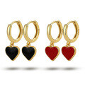 wholesale 925 Sterling Silver Minimalist Drip Enamel Heart Stud Earrings for Women, Versatile, Elegant, and Unique Design with a Cold High-End Aesthetic, European and American Style-0-4