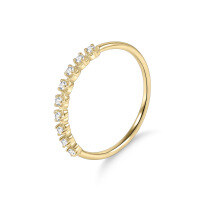 wholesale S925 Sterling Silver Plated with 18k Gold Moissanite Ring, Golden Dawn Series, Unisex Business Commute Ring-Moissanite Ring  US size 7 (domestic size 15)