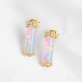 wholesale S925 Silver Geometric Iridescent Synthetic Opal Exquisite Earrings, Light Luxury INS Niche High-End-0-2