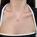 wholesale S925 Sterling Silver Oval Ice-Cut Zirconia Exquisite Solitaire Pendant Necklace for Women-0-2