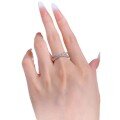 wholesale S925 Silver Zhuo Zhifan Cross Ring for Women, Proposal Ring with Micro-Paved Half Diamond, Simple, Fashionable, and Personalized European-American Style-0-4