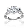 wholesale S925 Silver Plated 18k Gold 15ct Egg-shaped Moissanite Twist Shank Engagement Ring with Niche Design for Cross-border Independent Stores-0-0