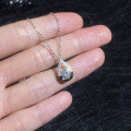 S925 Sterling Silver Cross-Border Women's Necklace with 50ct D Color Moissanite Teardrop Pendant-0-1