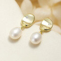 wholesale 925 Sterling Silver, Hot-Selling Earrings, Light Luxury, High-End Summer Minimalist Style, Simple Freshwater Pearl Ear Drops-0-2
