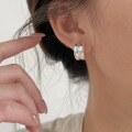 wholesale S925 Sterling Silver High-end Semi-circle Earrings Women Fashion Personality C-shaped Heavy Work Earrings Ins Niche Accessories Trendy-0-0