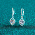 S925 Sterling Silver Moissanite Women's Waterdrop Earrings, Fashionable and Versatile-0-4