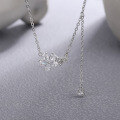 wholesale Metal S925 flower Korean-style tassel collarbone chain, new style fresh sweet ethereal youthful wind lightweight luxury niche necklace-0-2
