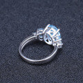 wholesale S925 silver gemstone ring with natural topaz, luxurious, fashionable, and trendy-0-3