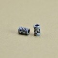 wholesale 925 Sterling Silver Antique Gold-Plated Hollow Twist Square Pattern Spacer Bead Tube DIY Bracelet Chain Braided Cord Thai Silver Accessories-0-2
